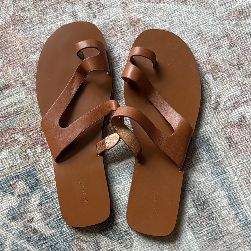 Madewell Brown Sandals Minimalist Double-Strap Design